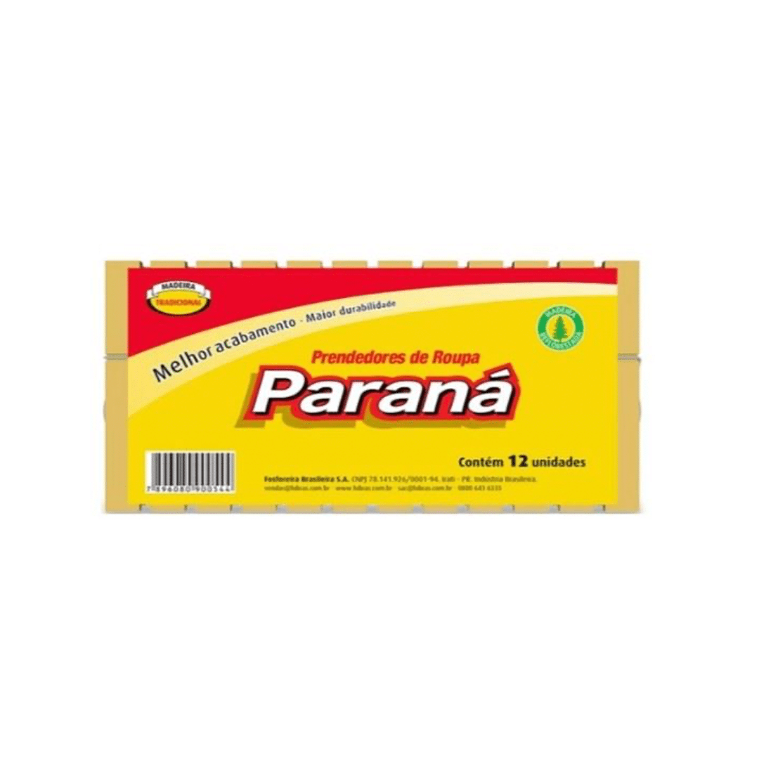 Prendedor De Roupa Madeira C Parana 12UN