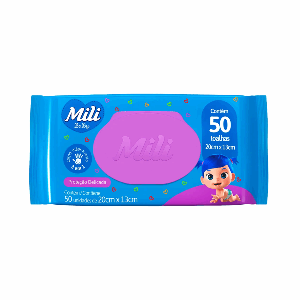 Toalha Umedecida Mili Baby 50UN