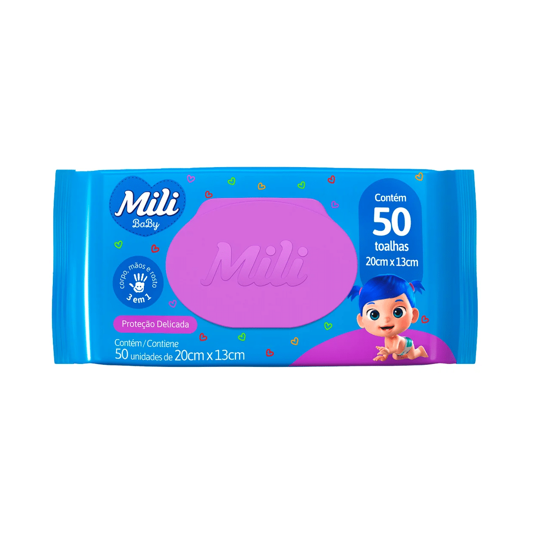 Toalha Umedecida Mili Baby 50UN