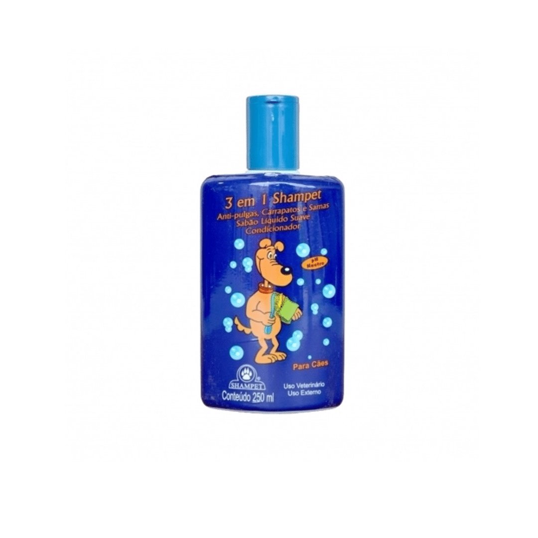 Shamp+Cond Pet Shampet 3x1 Azul 250ml