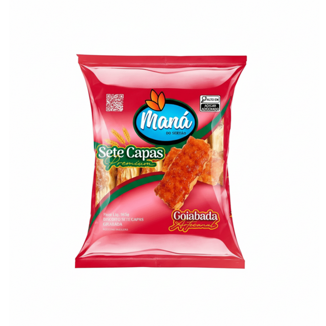 Biscoito Sete Capas Goiab Prem Mana 165g