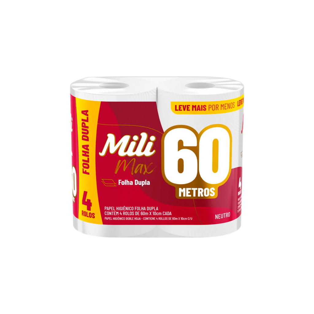Papel Hig Folha D Neut 60M Mili Dual 4UN