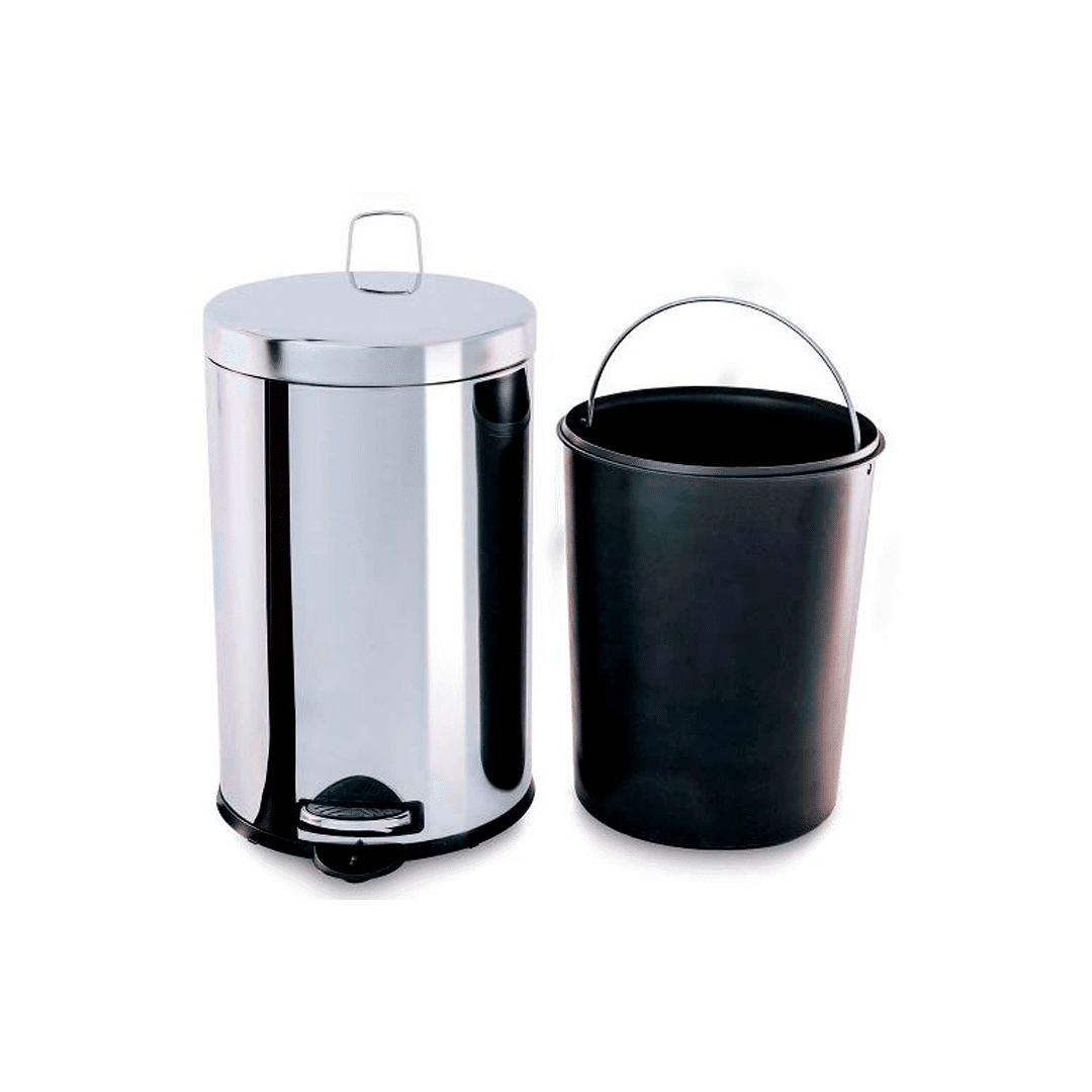 Lixeira Inox C/Pedal E Balde Brinox 12L